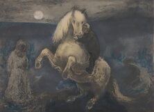 Drøm/Den hvite hesten, håndkolorert (innrammet)