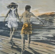 Sats (håndkolorert, gul)