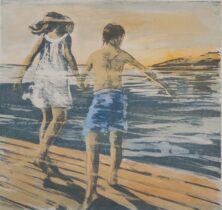 Sats (håndkolorert, blå)