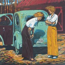 Jenter med vind i håret (Stor)